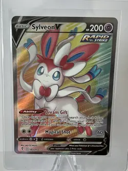 Pack Fresh Mint Pokemon Sylveon V Evolving Skies 183/203 Holo Ultra Rare NM - Image 1