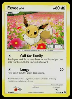 Pokemon Burger King Promos 062/100 Eevee PLATINUM STAMPED - Image 1