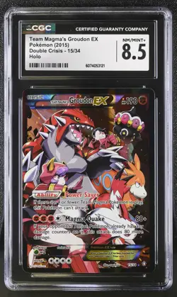 CGC 8.5 Team Magma's Groudon EX 2015 Double Crisis 15/34 Holo Pokemon Card - Image 1