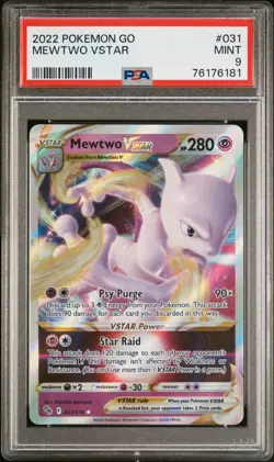 2022 POKEMON GO #031 MEWTWO VSTAR PSA 9 - Image 1