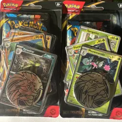 Set Of 2 Pokemon Mega Evolution Premium Checklane Blisters Tyranitar Meowscarada - Image 1