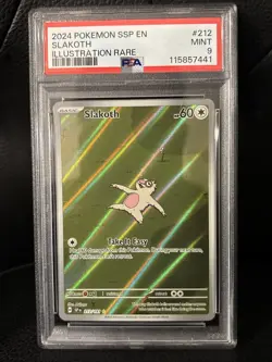 2024 POKEMON SSP EN-SURGING SPARKS ILLUSTRATION RARE #212 SLAKOTH PSA 9 - Image 1