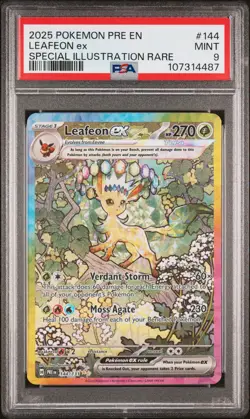 2025 POKEMON PRE EN-PRISMATIC EVOLUTIONS #144 LEAFEON EX PSA 9 - Image 1