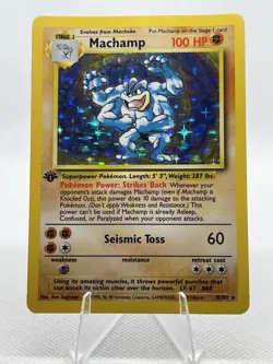 Pokemon TCG Machamp Holo Rare 1st Edition Base Set 8/102 - Image 1