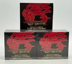 Lot of (3) Pokemon Center Exclusive Sword & Shield Lost Origin Elite Trainer Box - Image 1