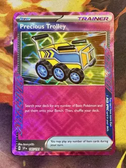 Pokemon Precious Trolley 185/191 ACE SPEC HOLO Trainer SURGING SPARKS 2024 NM/M - Image 1