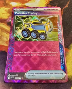 Pokemon Precious Trolley 185/191 ACE SPEC HOLO Trainer SURGING SPARKS 2024 NM/M - Image 2