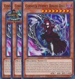 Yugioh! 3x Gimmick Puppet Rouge Doll INFO-EN008 Common 1st Ed NM - Image 1