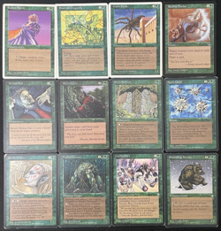 Vintage MTG Lot: 1994-1997 12 GREEN Cards - Played - Magic The Gathering - Image 1
