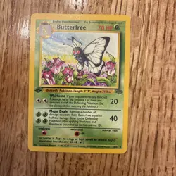 1st Ed Butterfree Non-Holo WOTC Pokemon Card 33/64 Jungle Set LP - Image 1
