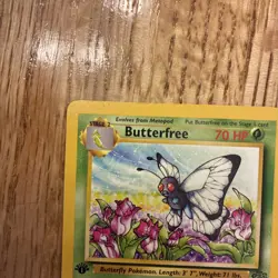 1st Ed Butterfree Non-Holo WOTC Pokemon Card 33/64 Jungle Set LP - Image 2