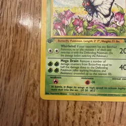 1st Ed Butterfree Non-Holo WOTC Pokemon Card 33/64 Jungle Set LP - Image 5