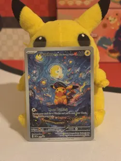 Pokemon Pikachu Starry Night Van Gogh Beautiful Moon ACG Star Trading Card - NM - Image 1