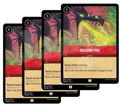 Disney Lorcana - Dragon Fire x 4 - LP - The First Chapter - Plus Free Card - Image 1