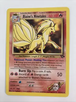 Pokemon Blaine's Ninetales 21/132 1st Edition Gym Challenge Set Trading Card LP - Image 1
