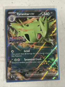 Tyranitar ex 064/131 Pokemon Stamped Prismatic Evolutions Double Rare Promo Card - Image 1