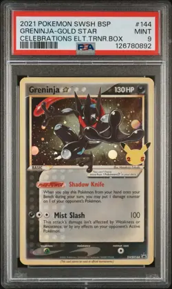 Pokemon Gold Star Greninja SWSH144 Holo PSA 9 Celebrations Promo Card English - Image 1