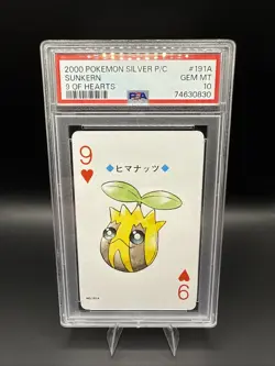 Sunkern (9 of Hearts) Silver Lugia Back Game Freak/Nintendo Poker Playing Cards - Image 1