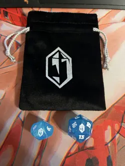Final Fantasy MTG Prerelease RARE Crystal D20 Spindown Counter + D10 + Dice Bag - Image 1