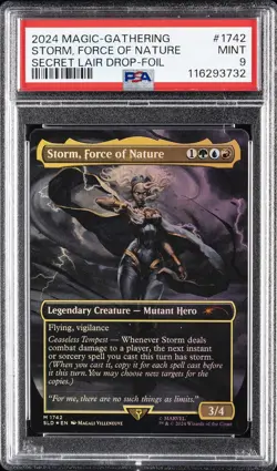 2024 MTG SECRET LAIR DROP FOIL #1742 STORM, FORCE OF NATURE PSA 9 - Image 1