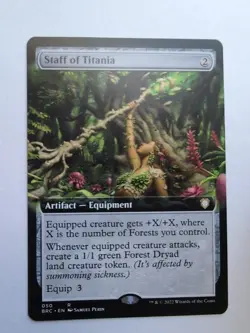 MTG Staff of Titania (BRC) the Brothers' War Extended Art Regular Rare 050 - Image 1