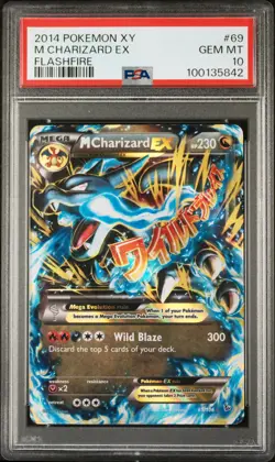 2014 POKEMON XY FLASHFIRE #69 M CHARIZARD EX PSA 10 - Image 1