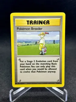 Pokemon TCG Pokemon Breeder Base Set Rare Unlimited 76/102 Vintage NM Free Ship - Image 1