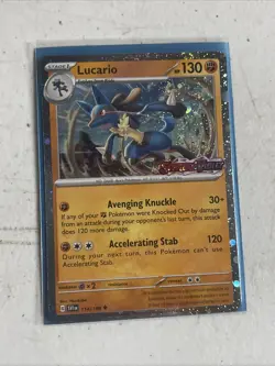 Lucario - 114/198 Pokemon Stamped Scarlet & Violet Premium Collection Promo Card - Image 1
