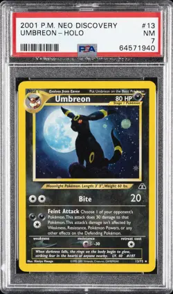 2001 POKEMON NEO DISCOVERY #13 UMBREON-HOLO PSA 7 - Image 1