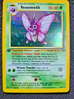 1999 Pokemon Jungle 1st Edition #13 Venomoth HOLO Rare Pokemon Gaming - Image 1