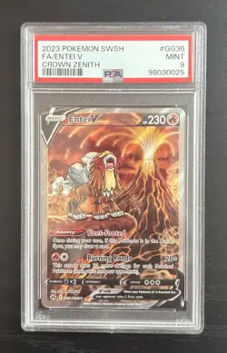 2023 Pokemon SWSH Entei V Crown Zenith #GG36 PSA MINT 9 - Image 1