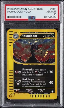 2003 POKEMON AQUAPOLIS #H11 HOUNDOOM-HOLO PSA 10 - Image 1
