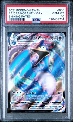 2021 POKEMON SWORD & SHIELD SHINING FATES #055 FULL ART/CRAMORANT VMAX PSA 10 - Image 1