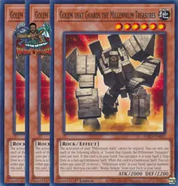 Yugioh 3x Golem that Guards the Millennium Treasures INFO-EN002 Common 1st Ed NM - Image 1