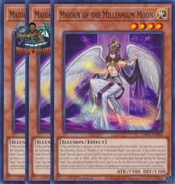 Yugioh! 3x Maiden of the Millennium Moon INFO-EN004 Common 1st Ed NM - Image 1