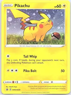 Pikachu SWSH039 Holo SWSH: Sword & Shield Promo Cards - Pokemon Card - NM - Image 1