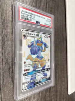 2019 Pokemon Sun & Moon Lucario GX Hidden Fates PSA 10 Card - Image 3
