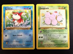 Goldeen & Exeggcute 1st Edition Jungle Set Pokemon Cards 52/64 53/64 - Image 1