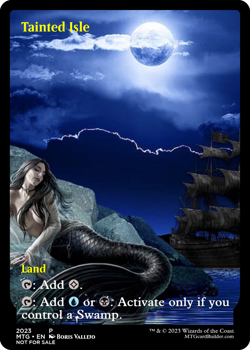 TAINTED ISLE : altered-art card for use with MTG : with very sexy Mermaid! - Image 1