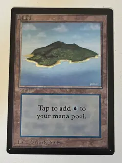 Magic the Gathering MTG Island v.1 (Blue) Beta NM- (Beta Bob) - Image 2