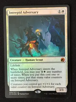 1x MTG Intrepid Adversary (Foil) - Innistrad: Midnight Hunt (MID) #25 - Magic - Image 1