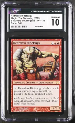 HEARTLESS HIDETSUGU Betrayers of Kamigawa Foil CGC 10 Gem Mint MTG [Nostalgium] - Image 1