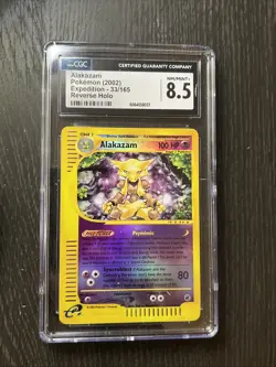Pokemon TCG Alakazam Expedition Base Set 33/165 CGC 8.5 Reverse Holo - Image 1