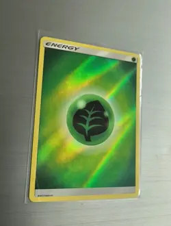Pokemon TCG Grass Energy Holo NM 2017 Sun And Moon MINT CONDITION - Image 2