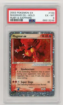 Pokemon Card Magmar EX 100/109 Holo Ruby & Sapphire PSA 6 EX-MT - Image 1