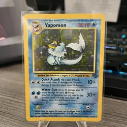Pokemon TCG 1999 Vaporeon Holo 12/64 Jungle Unlimited LP - Image 1