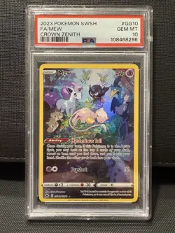 Pokemon Mew TCG Galarian Gallery 2023 SWSH Crown Zenith #GG10 PSA 10! - Image 1