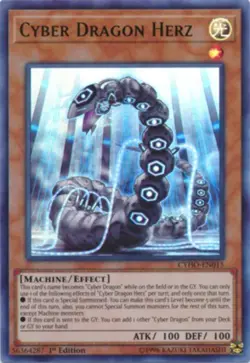 Lightly Played Cyber Dragon Herz - CYHO-EN015 - Ultra Rare - 1st Edition - YuGiO - Image 1