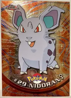 NIDORAN #29, Series 1 - 2000, Topps TV Animation Edition Chrome Pokemon Card - Image 1
