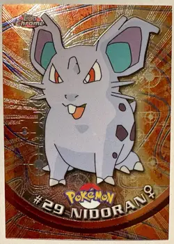 NIDORAN #29, Series 1 - 2000, Topps TV Animation Edition Chrome Pokemon Card - Image 2